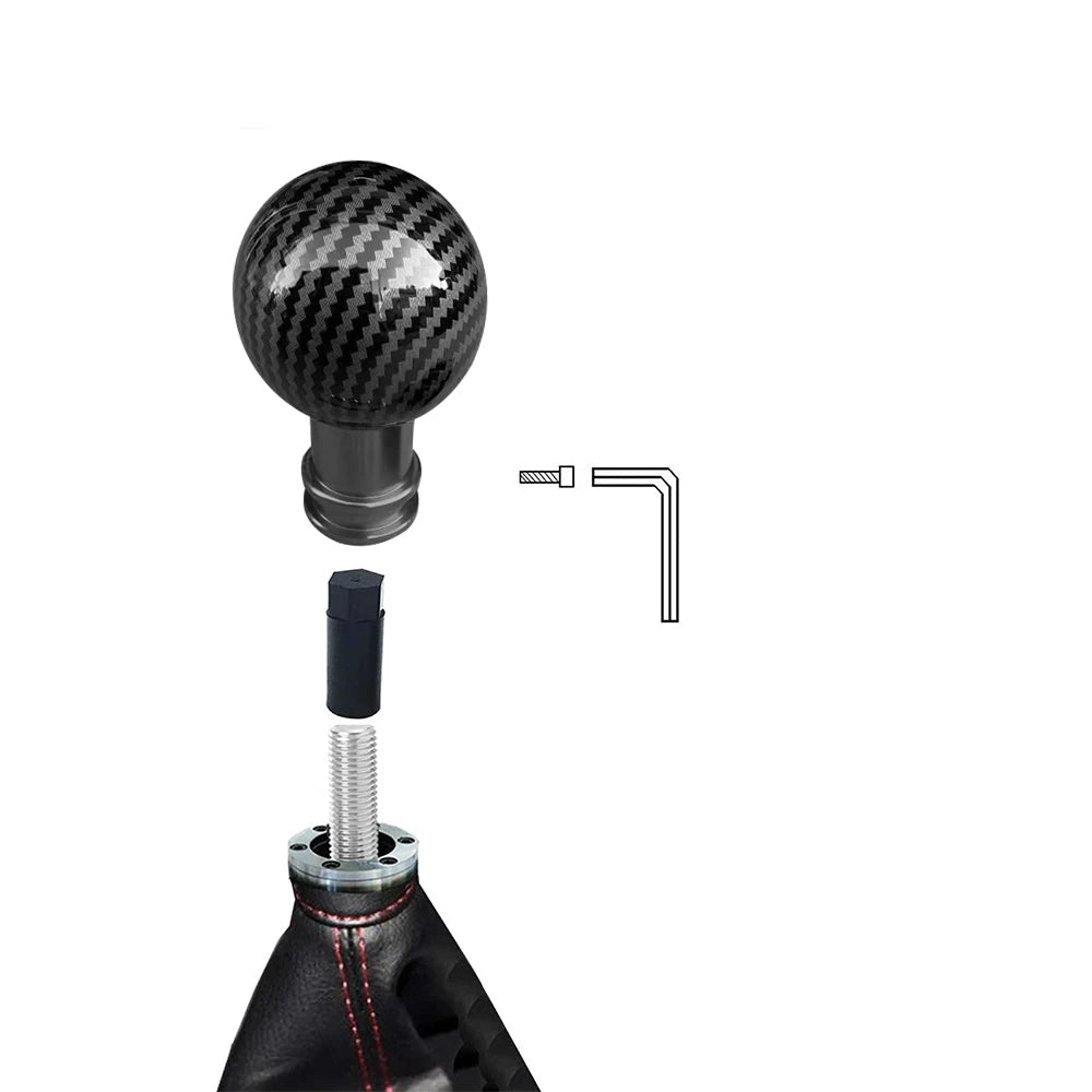 Pommeau de Levier de Vitesse Rond Carbone Nos Anciennes Allemandes