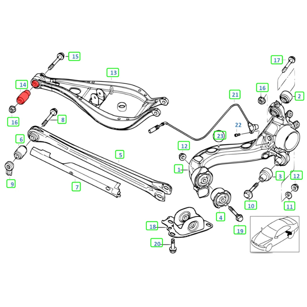 Bagues Bras de suspension Arrière PU BMW E46 Nos Anciennes Allemandes