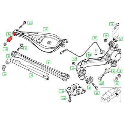 Bagues Bras de suspension Arrière PU BMW E46 Nos Anciennes Allemandes